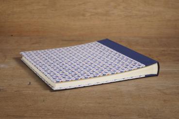 Photo album "Blue hearts", handmade photo album, for gluing, blue linen back